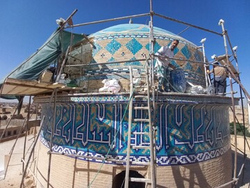 آغاز مرمت گنبد مسجد امیرچقماق