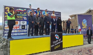 مرحله چهارم تور دوچرخه سواری ایران - آذربایجان در منطقه نمونه گردشگری شورابیل اردبیل به پایان رسید