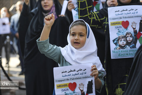 تجمع مردم اردبیل در محکومیت جنایات رژیم صهیونیستی
