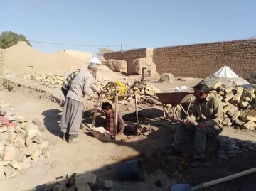 کشف حمام تاریخی در روستای سنگان رشتخوار خراسان رضوی