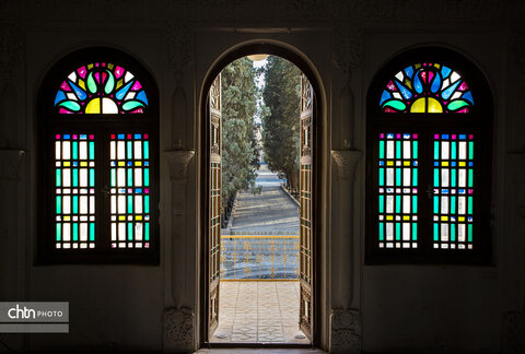 چهره زمستانی باغ و عمارت تاریخی رحیم‌آباد بیرجند