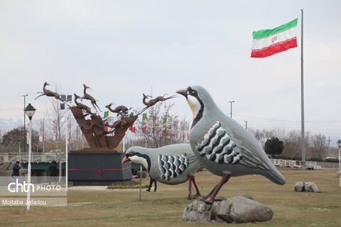 رونمایی المان گله آهو در مسیر دشت سهرین شهر زنجان