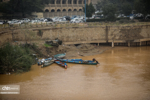 پرواز پرندگان مهاجر بر فراز پل سفید اهواز