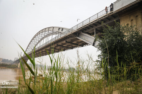 پرواز پرندگان مهاجر بر فراز پل سفید اهواز