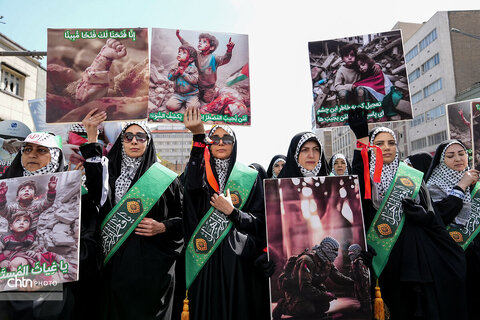 مراسم راهپیمایی روز جهانی قدس و تشییع پیکر شهدای حمله رژیم صهیونیستی
