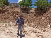 عملیات اجرایی رفع خطر محوطه امام‌زاده علی(ع) شهرستان چرام آغاز شد