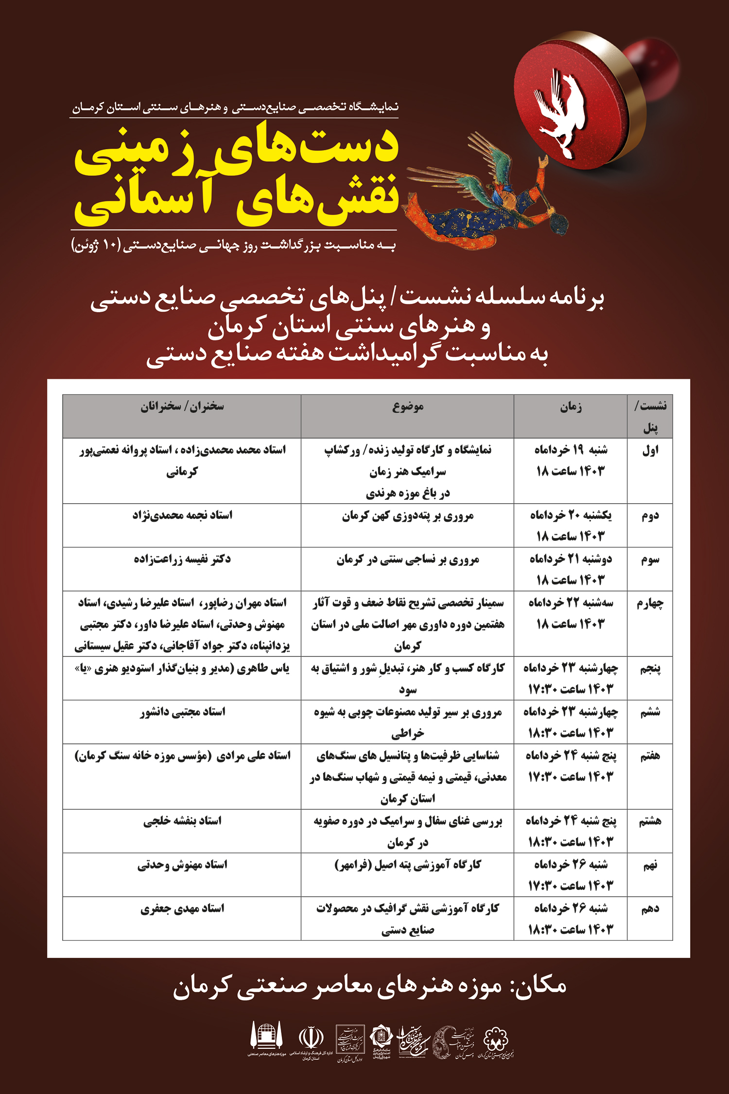 برگزاری نشست‌های تخصصی صنایع‌دستی در کرمان 