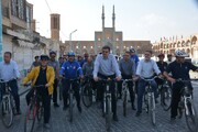 همایش دوچرخه‌سواری به مناسبت روز جهانی و هفته صنایع‌دستی در یزد برگزار شد