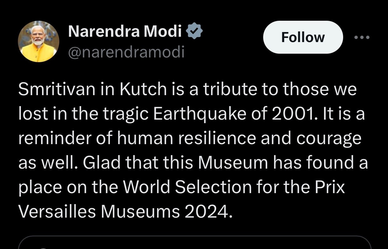 ابراز خرسندی نخست وزیر هند از انتخاب موزه اسمریتیوان در جایزه جهانی موزه‌های ورسای ۲۰۲۴