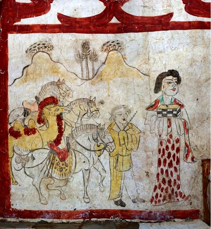 نقاشیهای شگفتانگیز مقبره ۱۳۰۰ ساله چین