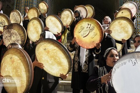 طنین نوای دف‌نوازان در منطقه نمونه ملی گردشگری بش قارداش بجنورد