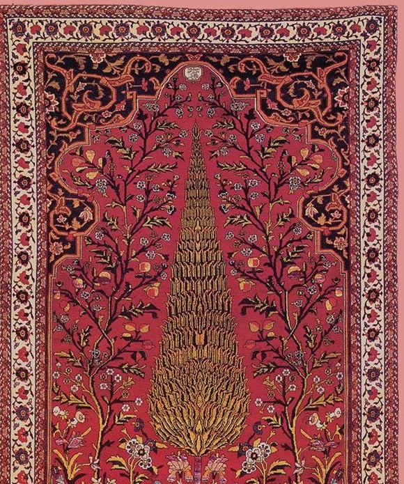 نقش درخت سرو در دستبافتهها و هنر ایرانی