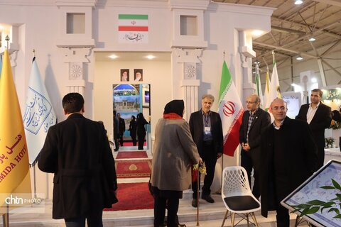 دومین روز هجدهمین نمایشگاه بین‌المللی گردشگری و صنایع وابسته تهران در غرقه خراسان رضوی سالن 38ب