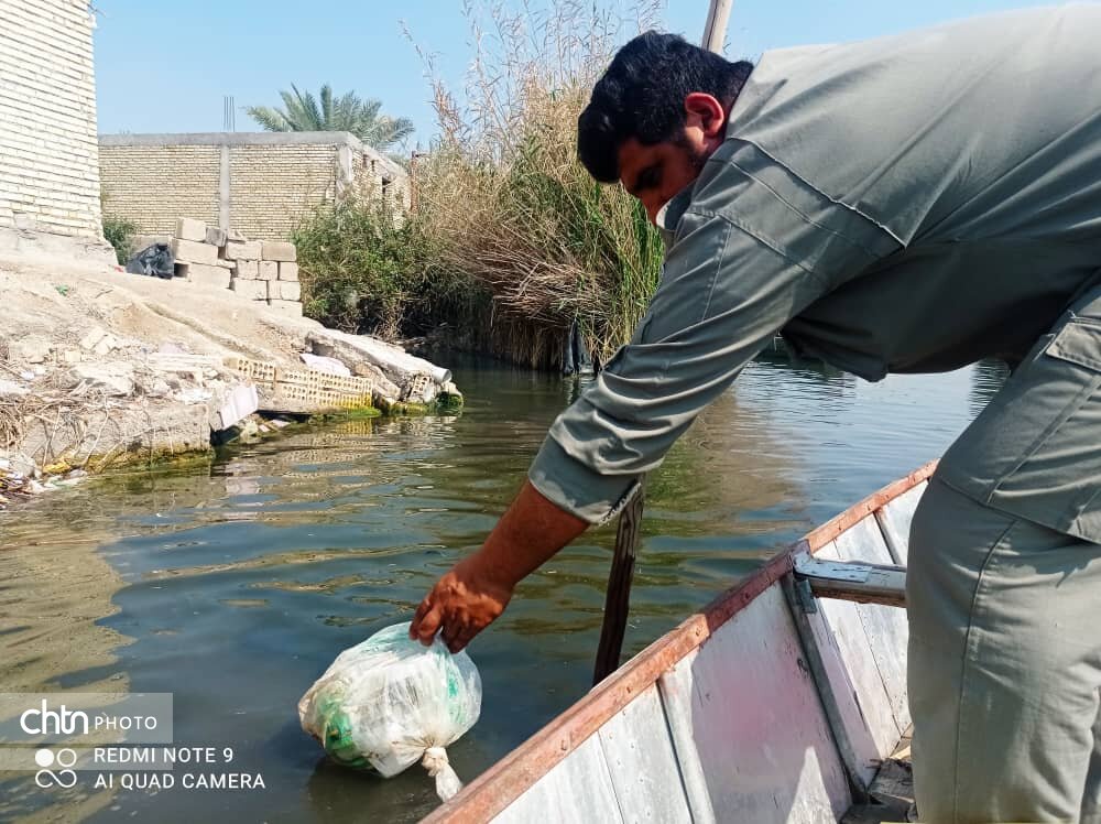 پاکسازی تالاب شادگان در طرح «مقصد بی‌زباله»