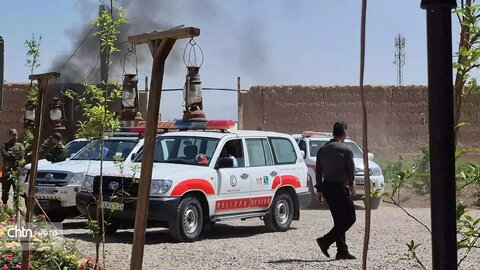 مانور آمادگی امدادگران و نهادهای خدماتی برای حفاظت از آثار در حین و پس از بحران در مکان باغ جهانی دولت آباد