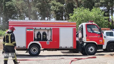 مانور آمادگی امدادگران و نهادهای خدماتی برای حفاظت از آثار در حین و پس از بحران در مکان باغ جهانی دولت آباد