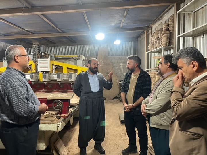 بازدید نماینده مردم پیرانشهر، سردشت و میرآباد در مجلس از کارگاه صنایع‌چوبی