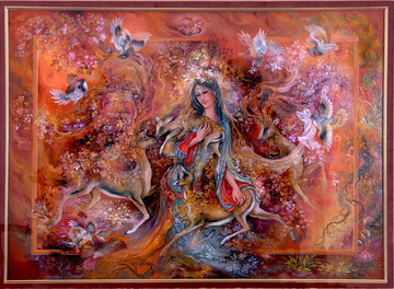 مرمت تابلوی «حمایت» استاد فرشچیان در سعدآباد به پایان رسید