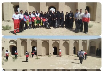 پاکسازی ارگ تاریخی خان ملک کیانی شهرستان هیرمند به مناسبت هفته میراث فرهنگی