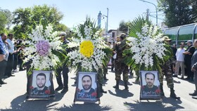 وداع زنجان با ستارگان مقاومت؛ تشییع شهیدان قاسمی، توری و فروغی‌راد در اشک و شکوه