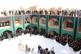 برگزاری آیین سنتی پوش بالا کنی حسینیه چرخاب اردکان