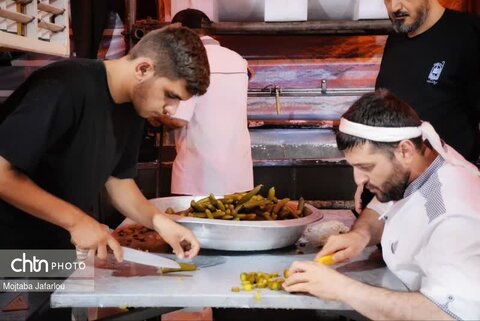 فعالیت خادمین موکب مصباح الهدی حسینیه اعظم زنجان در مسیر نجف اشرف به کربلای معلی