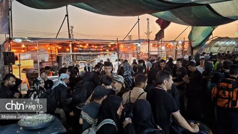 فعالیت خادمین موکب مصباح الهدی حسینیه اعظم زنجان در مسیر نجف اشرف به کربلای معلی