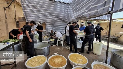 فعالیت خادمین موکب مصباح الهدی حسینیه اعظم زنجان در مسیر نجف اشرف به کربلای معلی