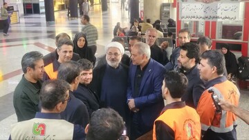 بازدید میدانی جانشین رئیس ستاد اجرایی خدمات سفر استان و فرماندار مشهد  از عملیات بازگشت زائران در پایانه مسافربری امام رضا (ع)