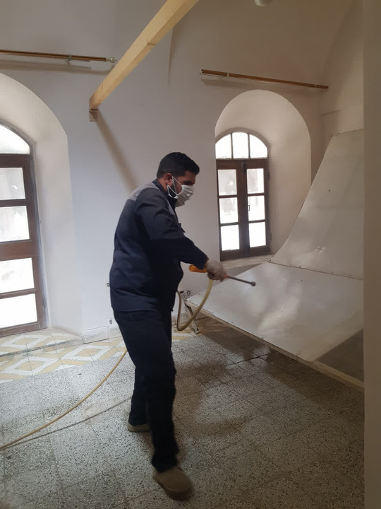 برنامه مقابله با دفع آفات در موزه فرش مجموعه میراث جهانی باغ اکبریه بیرجند انجام شد