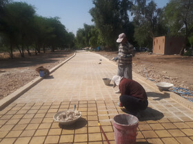 اجرای آجرفرش در محدوده لبه عرصه میراث‌جهانی شوش