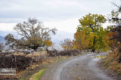 چشم انداز رویایی شهر سنندج در فصل پاییز