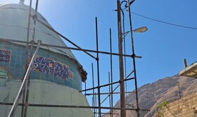 مرمت گنبد امام‌زاده سرپیر چهارمحال و بختیاری ۳۰ درصد پیشفرت فیزیکی دارد