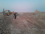 تخریب ساخت‌وساز غیرمجاز در عرصه و حریم اثر تاریخی‌فرهنگی بابا لقمان سرخس