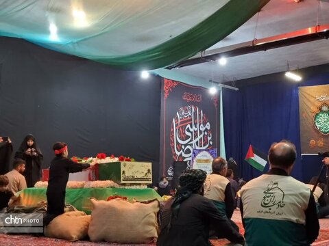 مراسم عزاداری فاطمی با حضور شهید گمنام در حسینیه اعظم هلال رضوی ارومیه