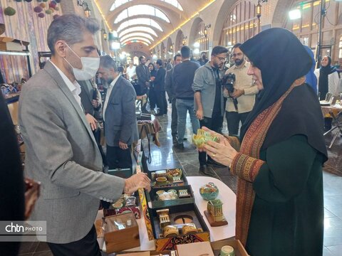 بازدید معاون صنایع‌دستی وزارت از نمایشگاه صنایع‌دستی دارای بسته‌بندی و هدایای سازمانی