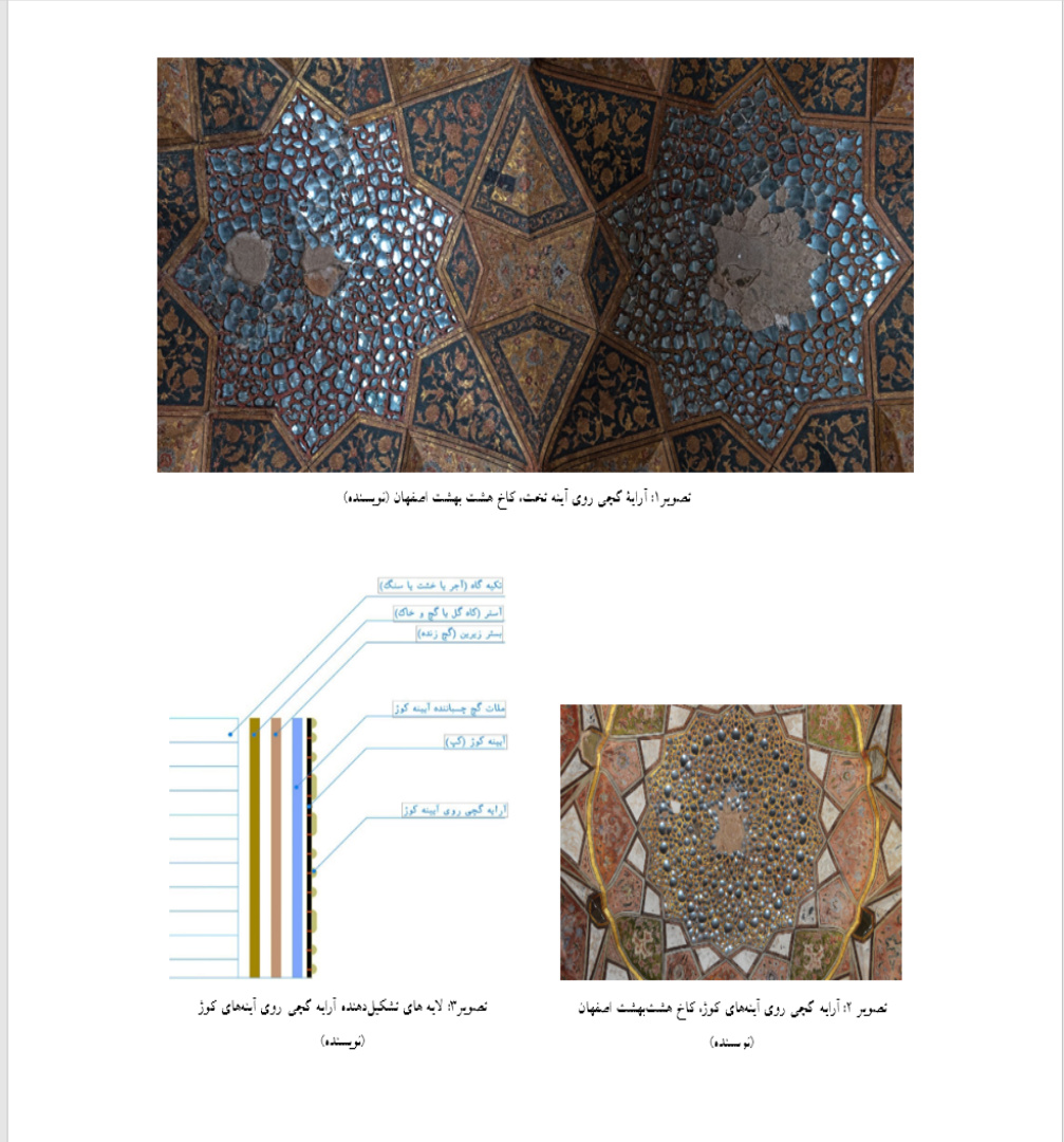 شیوه و فن اجرای کپ‌بری و آرایه گچی روی آینه