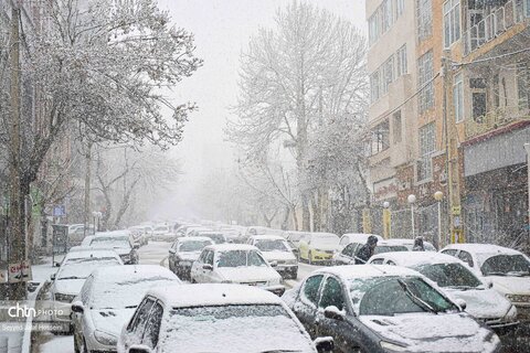 بارش سنگین برف در سنندج