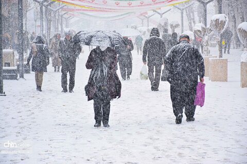 بارش سنگین برف در سنندج