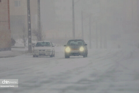 بارش برف و کولاک شدید در اردبیل