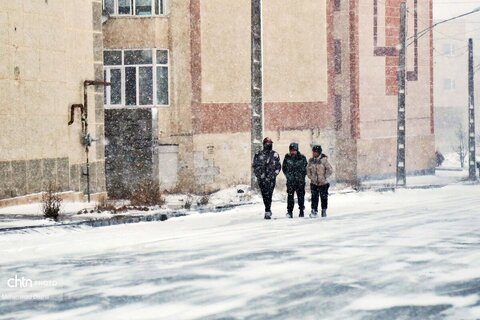 بارش برف و کولاک شدید در اردبیل