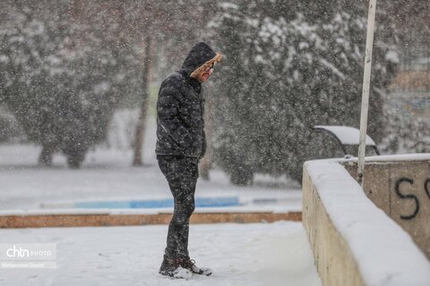 بارش برف و کولاک شدید در اردبیل