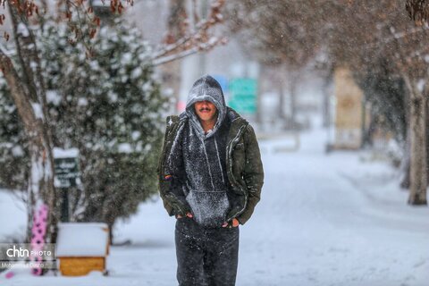 بارش برف و کولاک شدید در اردبیل