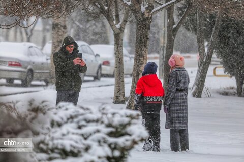 بارش برف و کولاک شدید در اردبیل