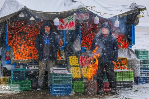 بارش برف و کولاک شدید در اردبیل