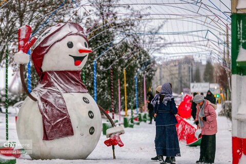 بارش برف و کولاک شدید در اردبیل