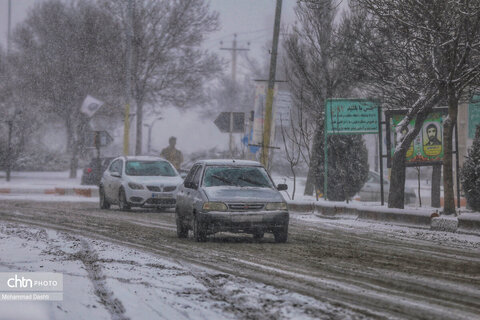 بارش برف و کولاک شدید در اردبیل