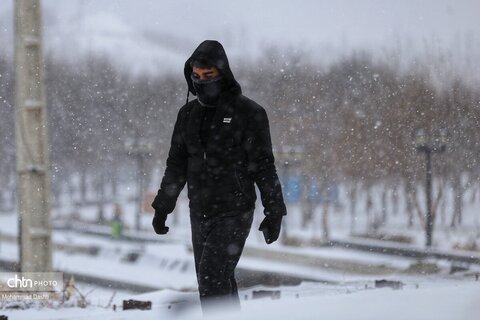 بارش برف و کولاک شدید در اردبیل