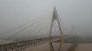 اهواز؛ پل کابلی در مه