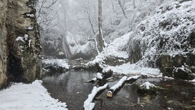 آبشار لوه در قاب سپید برف